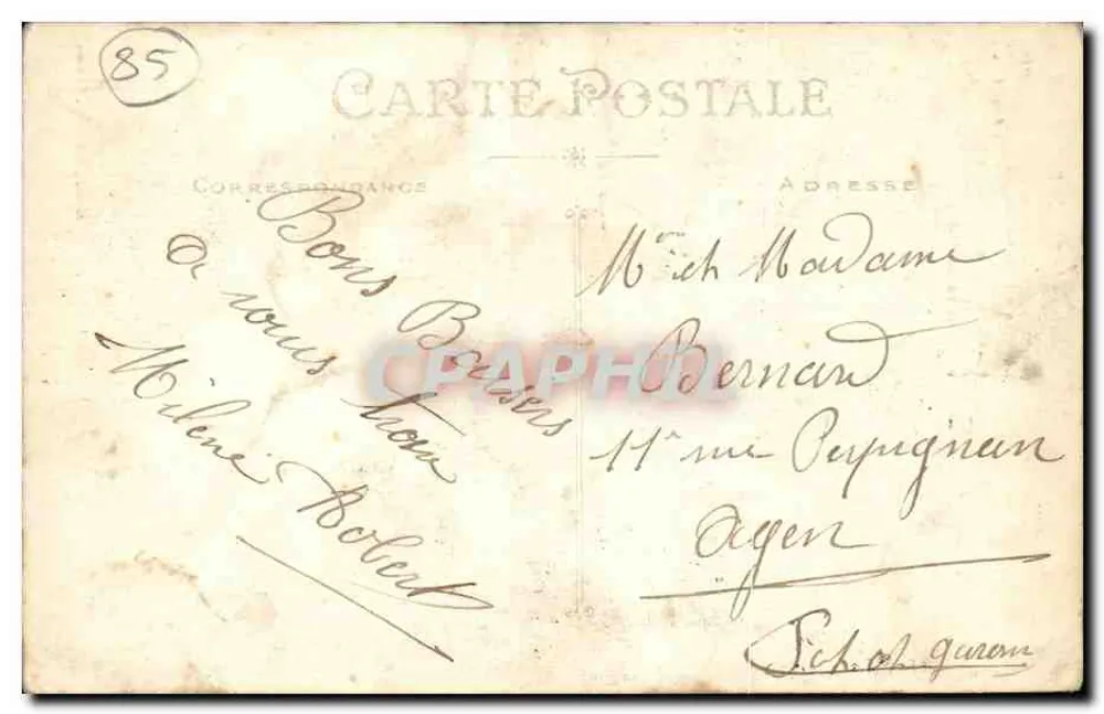 Sables-d'Olonne — casal de marin e mulher com coifa — editor Courtard et Nozais, Nantes - Verso