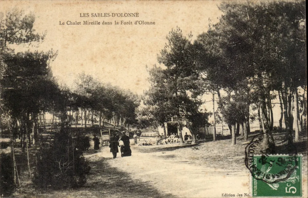 Les Sables-d'Olonne — El Chalet Mireille en la Forêt d'Olonne — Edición Jes No. - Anverso