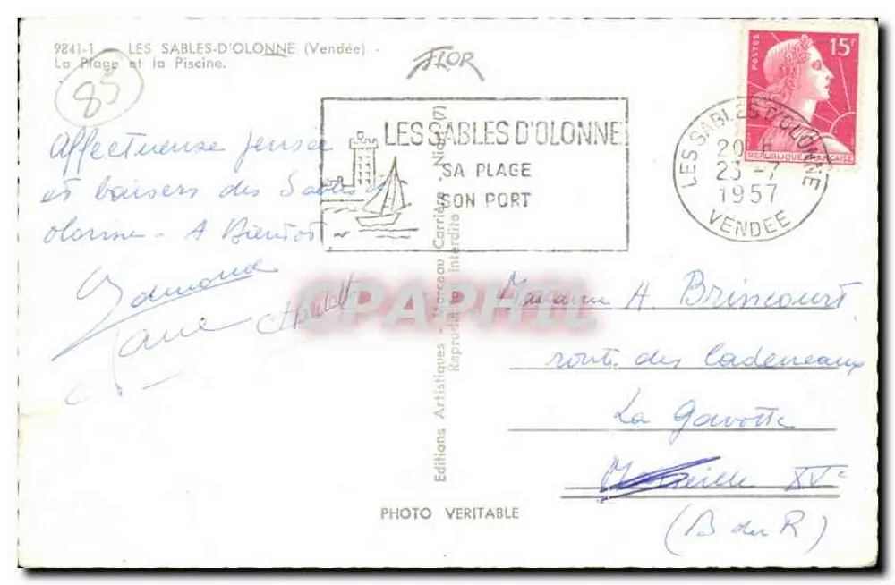 Les Sables-d'Olonne — De Strand en het Zwembad — Edities Artistieke Marocain Interdits - Achterkant