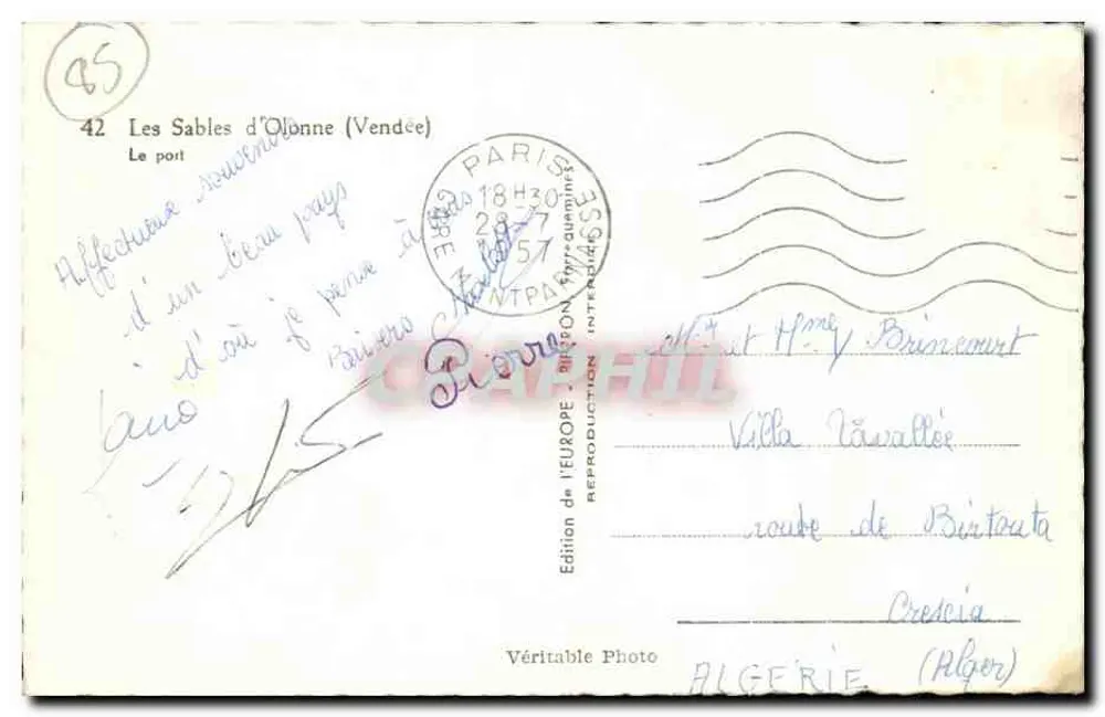 ले साबल्स डी ओलॉन (वेंडे) — पोर्ट — एडिशन डी ल'ईयूरोप - पीछे