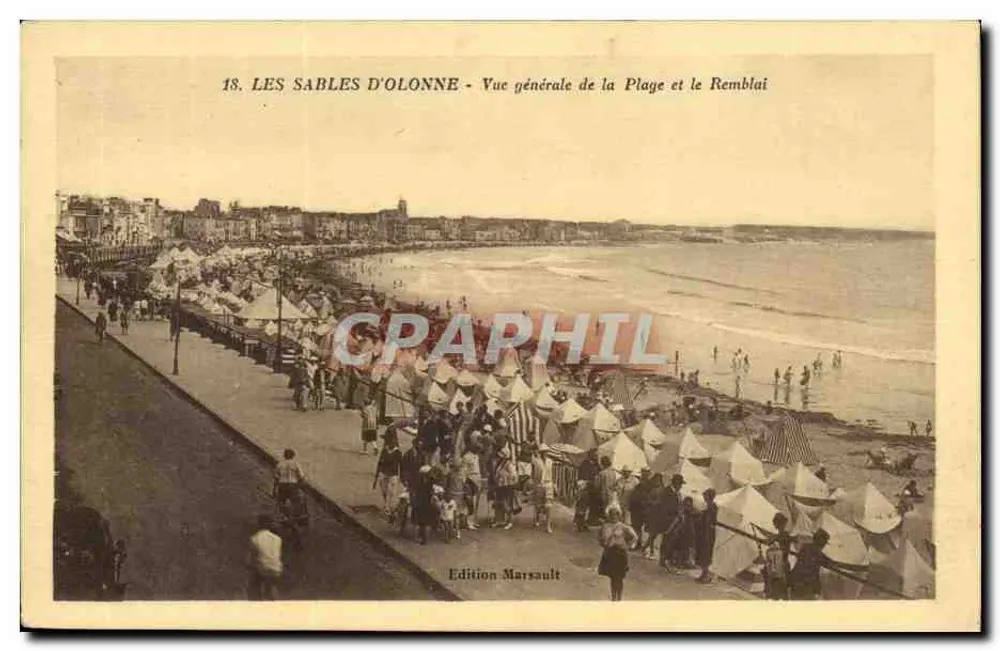 Les Sables d'Olonne - Allgemeiner Blick auf den Strand und den Damm - Edition Marsault - Vorderseite