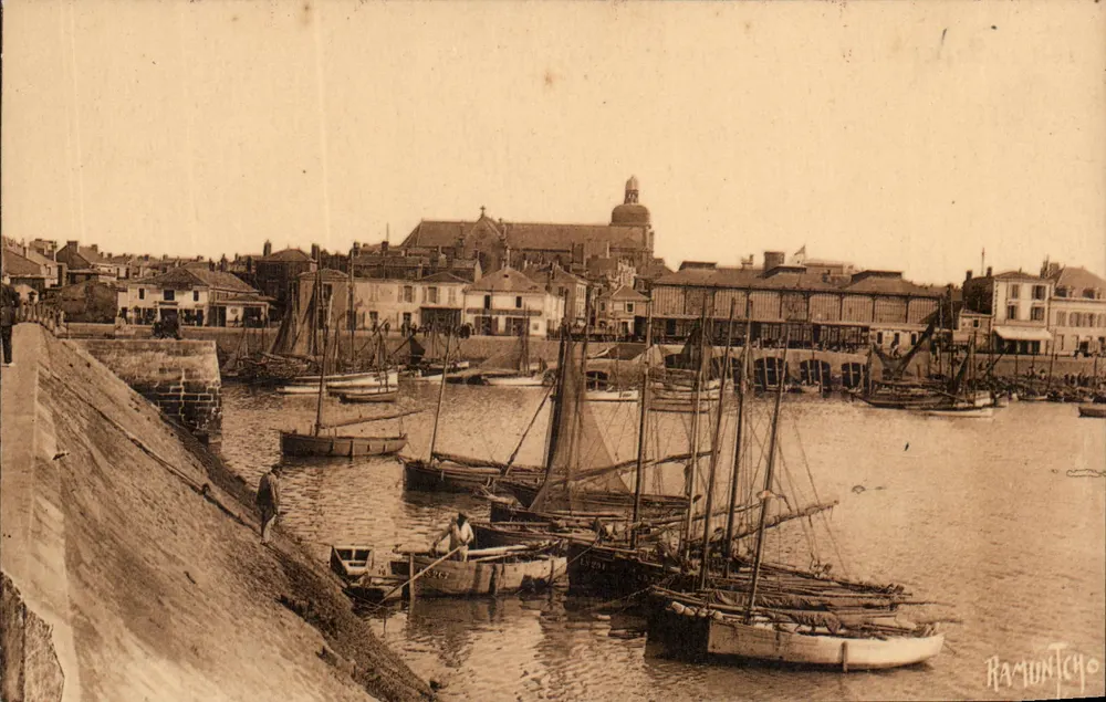 Hafen von SABLES-d'OLONNE — Die Kirche N.-D. du Bon-Secours — Raymond Bergevin Künstlereditionen, La Rochelle - Vorderseite
