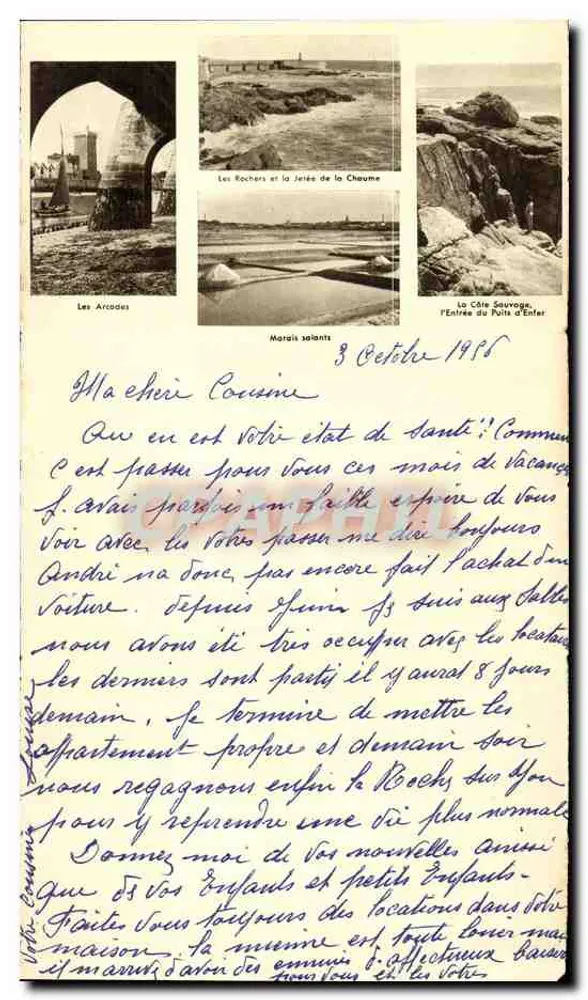 Les SABLES-d'OLONNE — Vista do porto, praia, cassino e costa — editor C.A.P. n° 14 - Verso