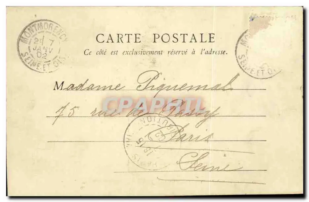 Montmorency — O Parque da Orangerie — E.H. Paris - Verso
