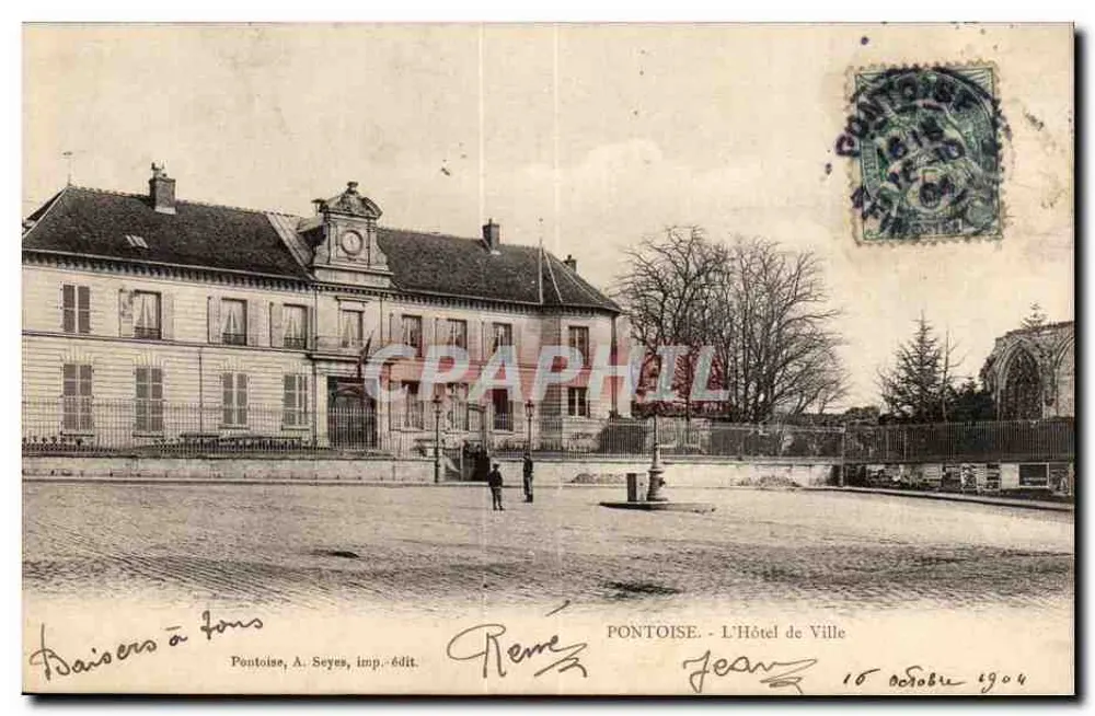 Pontoise - O Hotel de Ville — editor A. Seyes, número de série não visível - Frente