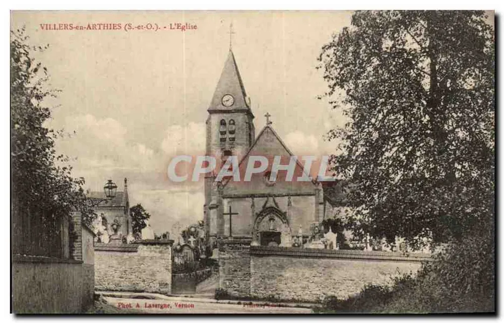 Villers-en-Arthies (S.-et-O.) - Die Kirche — Phot. A. Lasergne, Vernon - Vorderseite