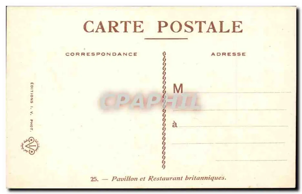 Britischer Pavillon und Restaurant — Weltausstellung 1900 — Éditions I. V. Phot. - Rückseite