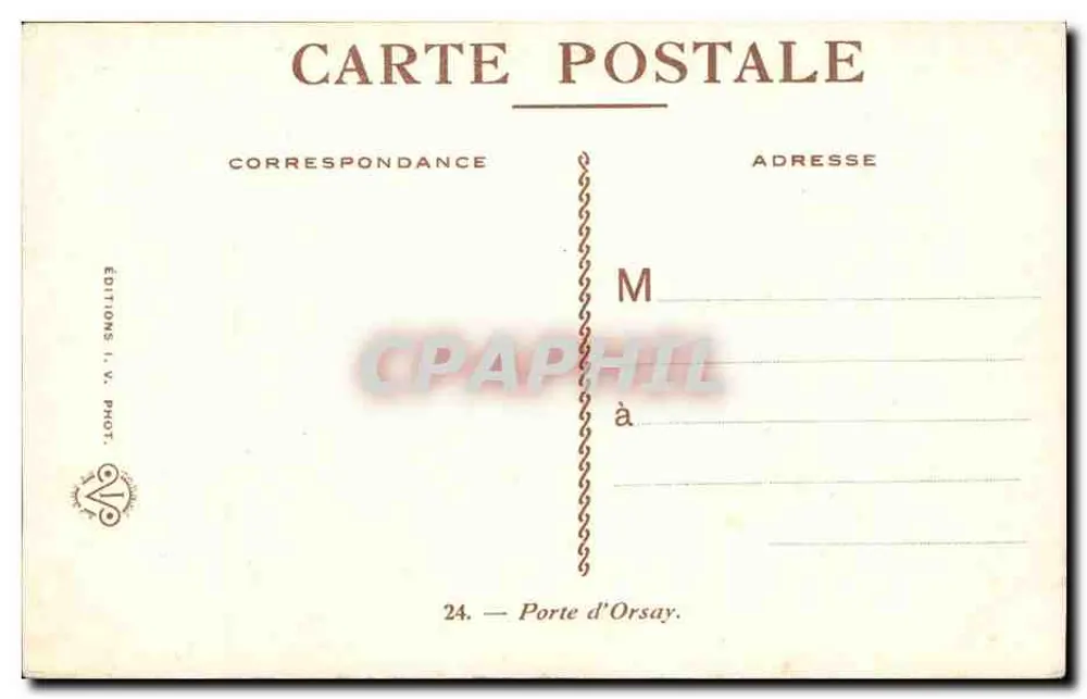 Tor von Orsay — Eingang zum Park — Éditions I.V. Phot. - Rückseite