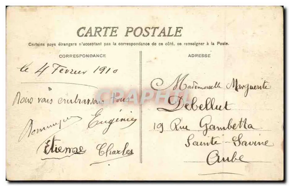 Paris - Überschwemmungen 1910 - Auteuil - Rue Gros — F.F. Paris - Rückseite