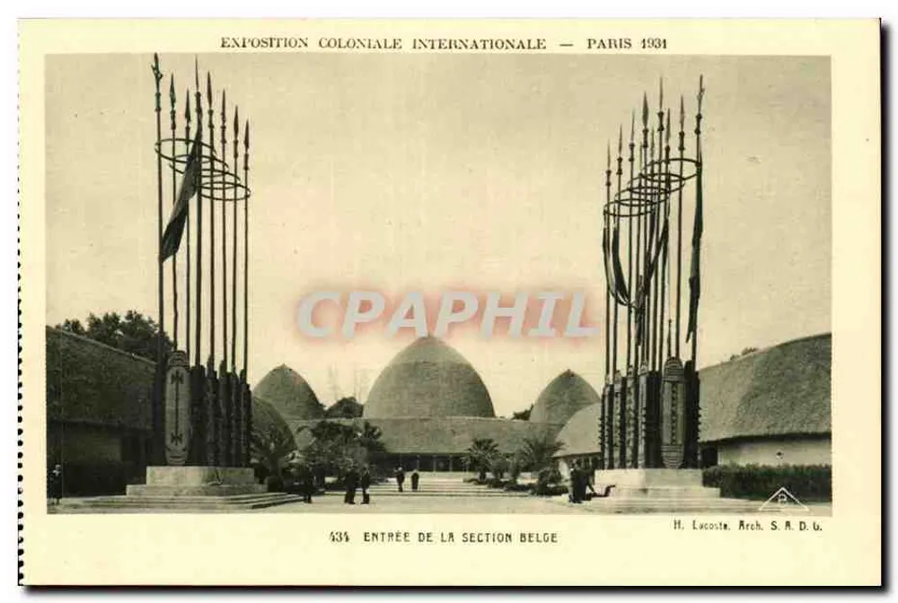Entrada da Seção Belga — Exposição Colonial Internacional — Paris 1931 — H. Lacoste, Arch. S.A.D.b. - Frente