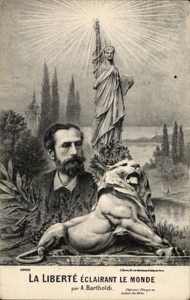 Die Freiheit, die die Welt erhellt — von A. Bartholdi — Verlag E. Liberin, 26 rue des Tanneurs, Paris - Vorderseite