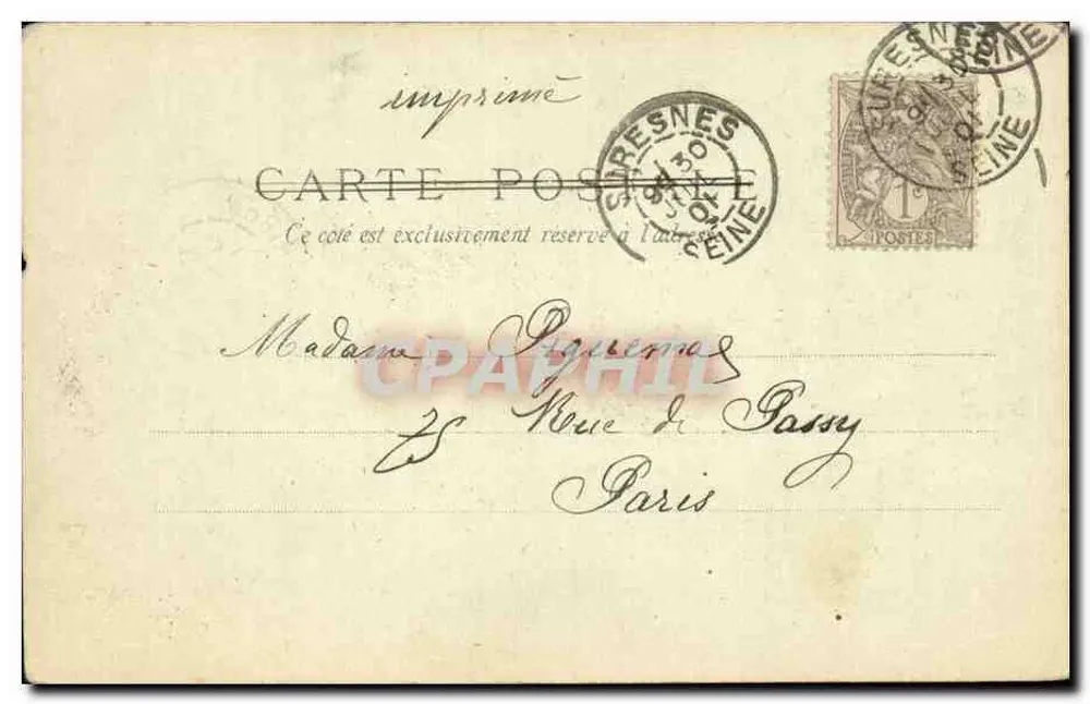 Exposição Universal de 1900 — Pavilhão britânico — Editor H. FERREY, n° 96 - Verso