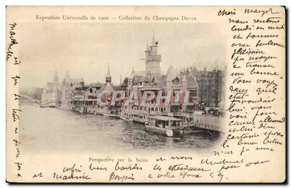 Perspektive auf die Seine — Weltausstellung 1900 — Sammlung du Champagne DOYEN - Vorderseite