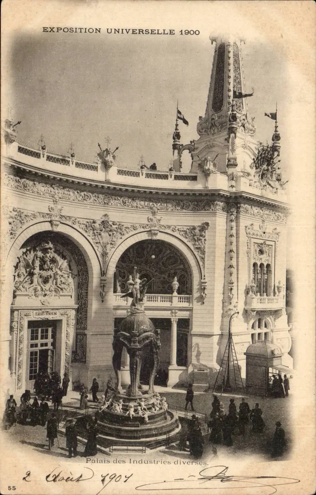 Palast der verschiedenen Industrien — Weltausstellung 1900 — Verlag Claret Paris 55 - Vorderseite
