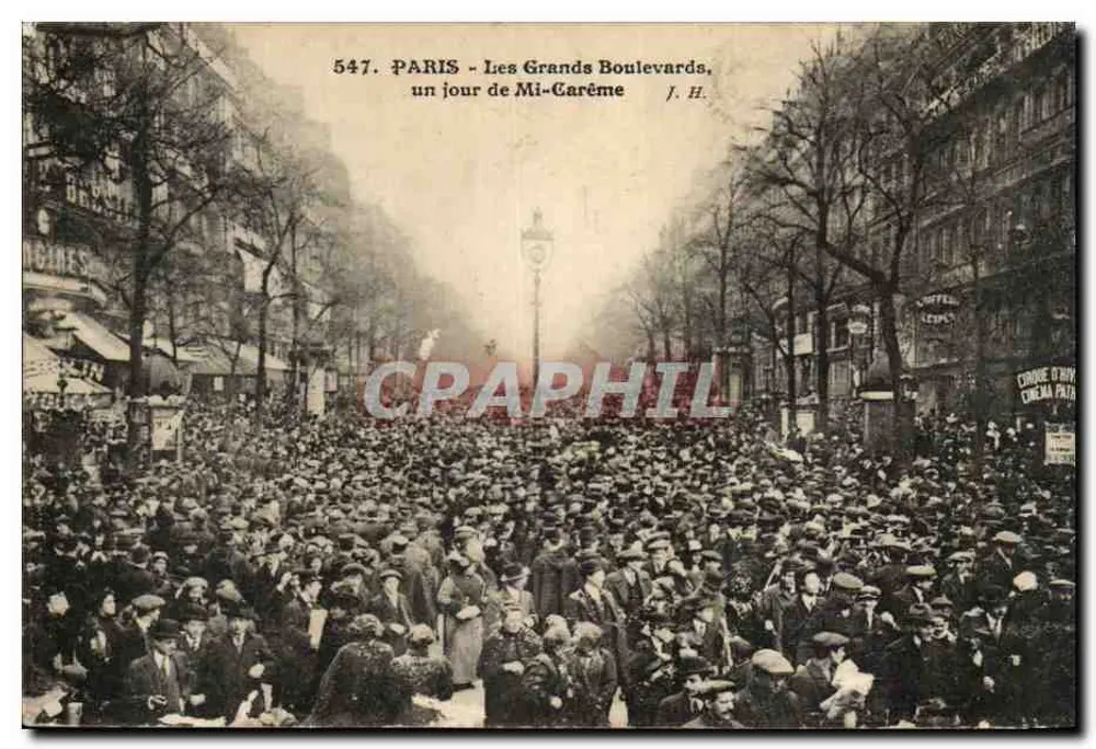 PARIS - Die Grands Boulevards, ein Tag des Faschings — J. H. — n° 547 - Vorderseite