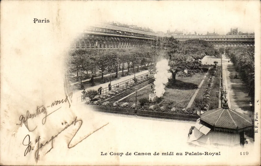 Der Mittagskanonenschuss am Palais-Royal — B.F. Paris, n°119 - Vorderseite