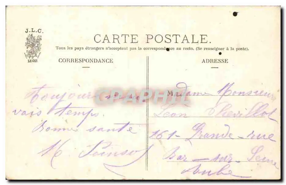 Paris — Bois de Boulogne. Longchamp. Die überdachten Tribünen — J.L.C. Nr. 244 - Rückseite