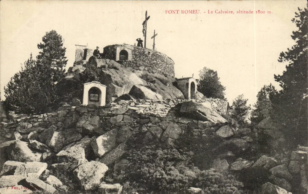Font Romeu - Le Calvaire, altitude 1800 m — J. Fau, Imprimeur - Frente