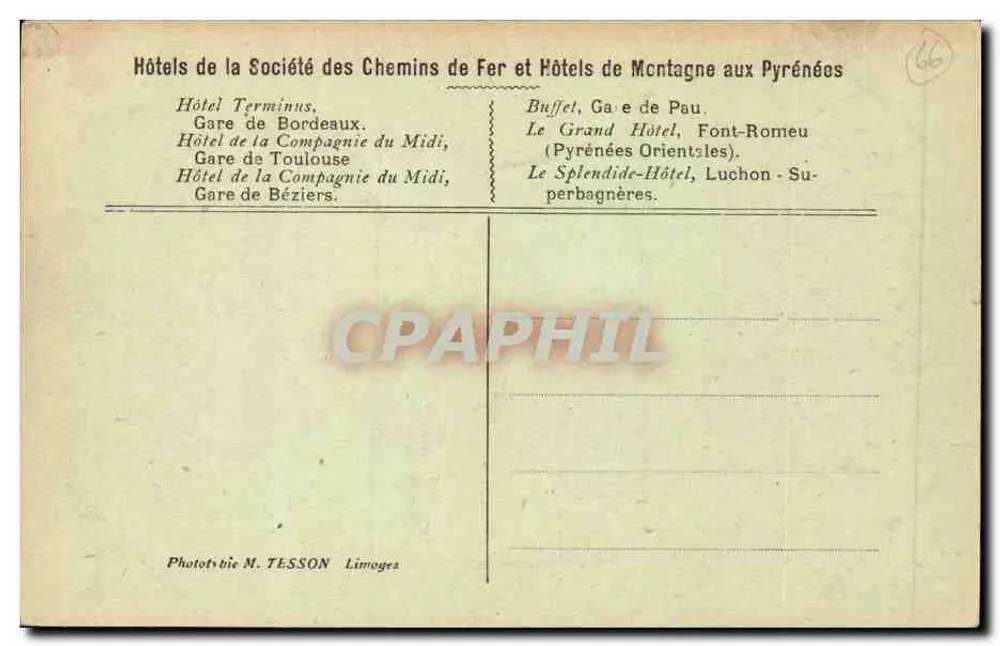 Font-Romeu — O Grand-Hotel — por O.JEILLO (alt. 1.800m) - Verso