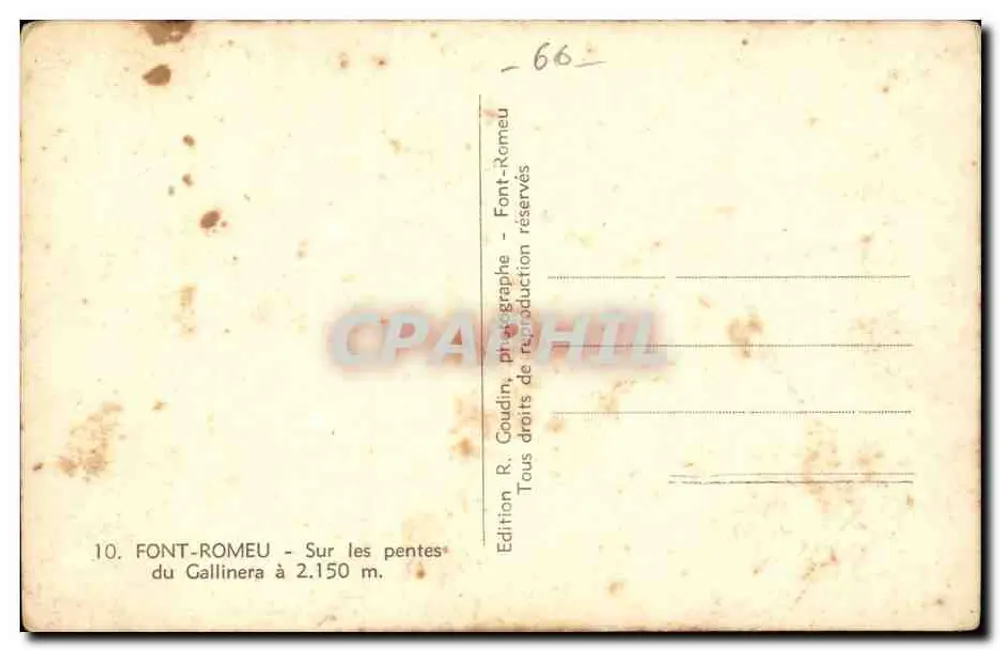 Font-Romeu — Auf den Hängen des Gallinera bei 2.150 m — Édition R. Goudin - Rückseite