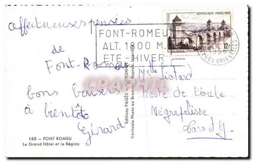 Font-Romeu — Das Grand Hotel und das Regina — Éditions PAP - Rückseite