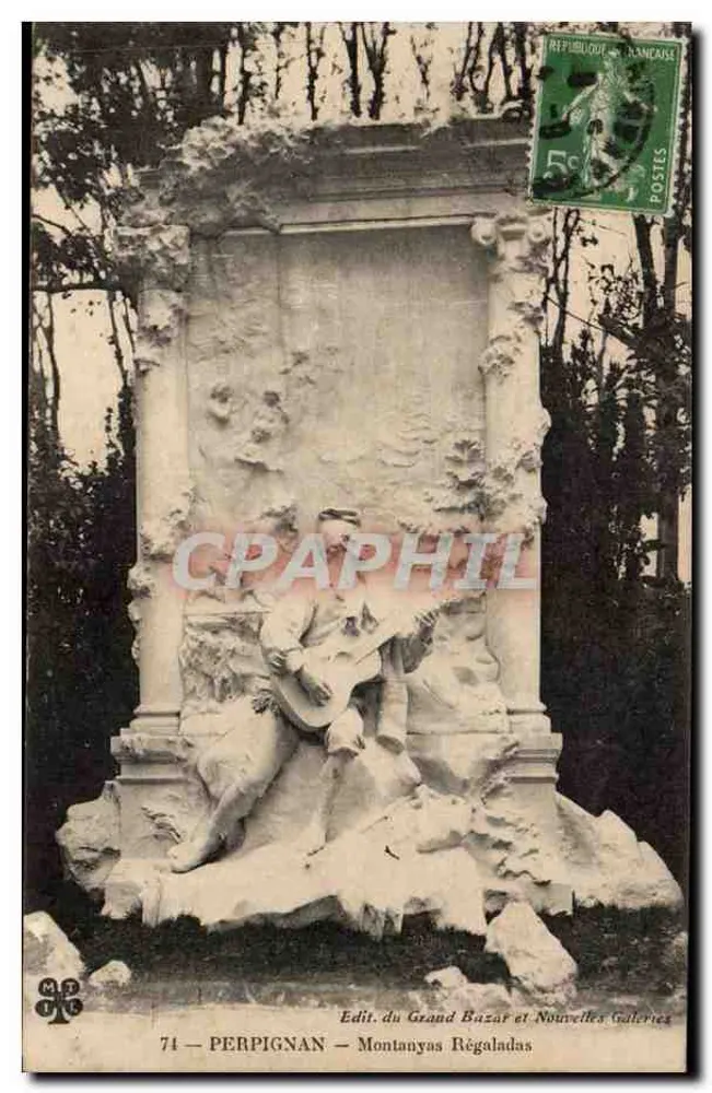 Estátua de Montanyas Régaladas — Perpignan — Editora do Grande Bazar e Novas Galerias - Frente
