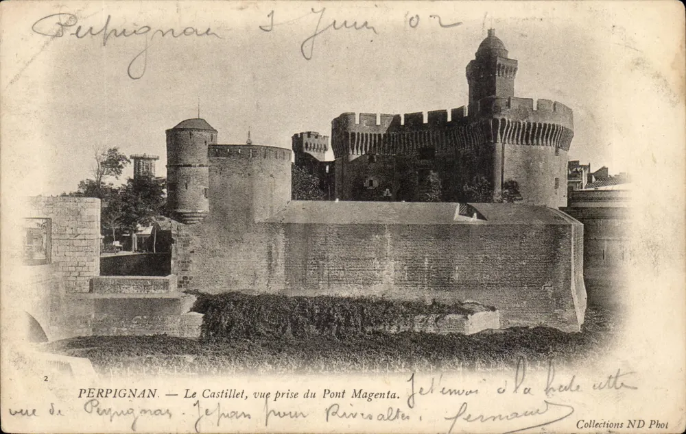 Perpignan — Der Castillet, Ansicht vom Magenta-Brücke — Collections ND Phot - Vorderseite