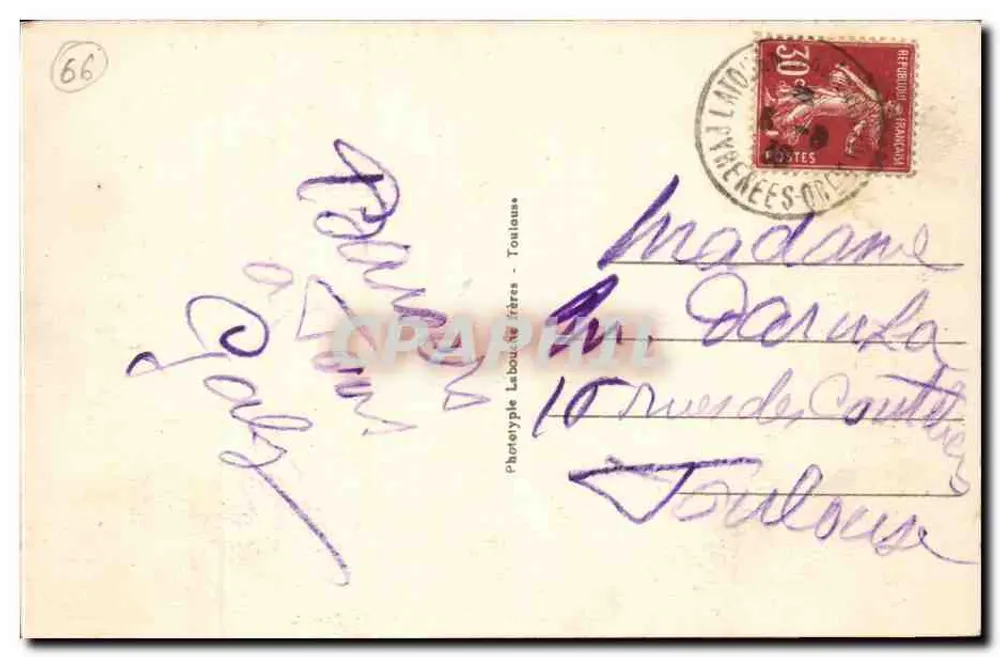 Vallee de Carol — Les Tours du Petit Carol — Les Pyrénées Orientales — Phototype Labou de Toulouse, n°402 - Rückseite