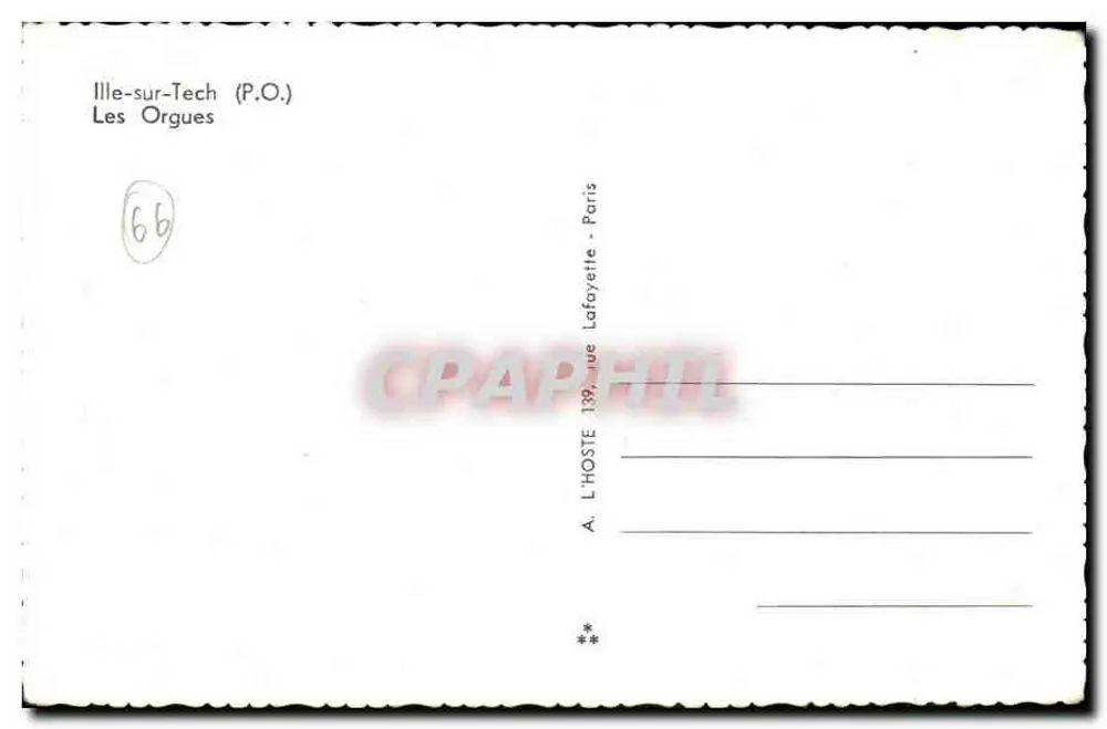 As Orgues — Ille-sur-Tech (P.O.) — A. L'HOSTE, Paris - Verso