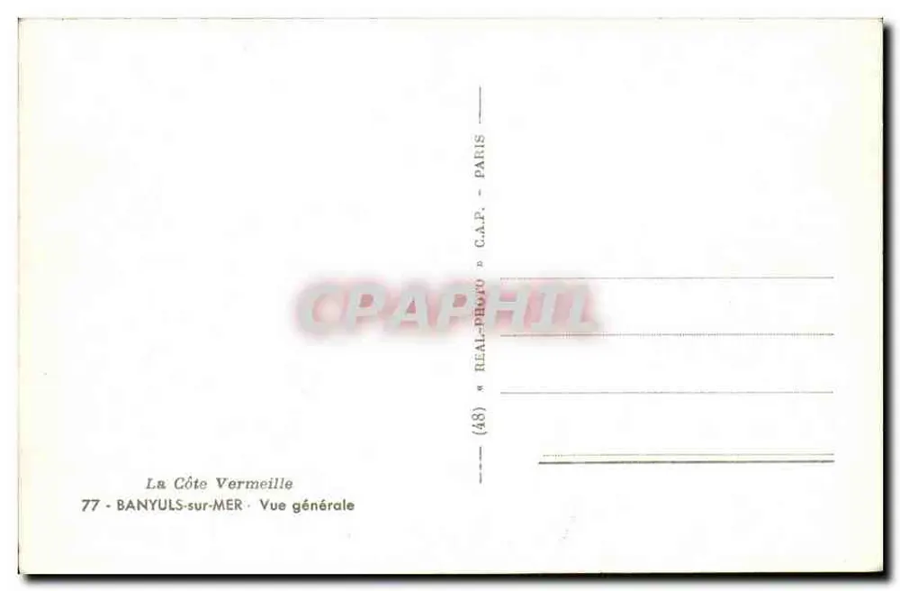 Banyuls-sur-Mer — Visão geral — REAL-PROTO - C.A.P. - PARIS - Verso