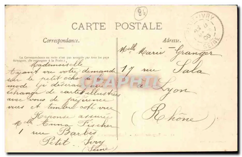 Tivry-sur-Seine — Gemeinschaftsschule von Petit-Ivry — Gautrot, Verlag, Ivry - Rückseite