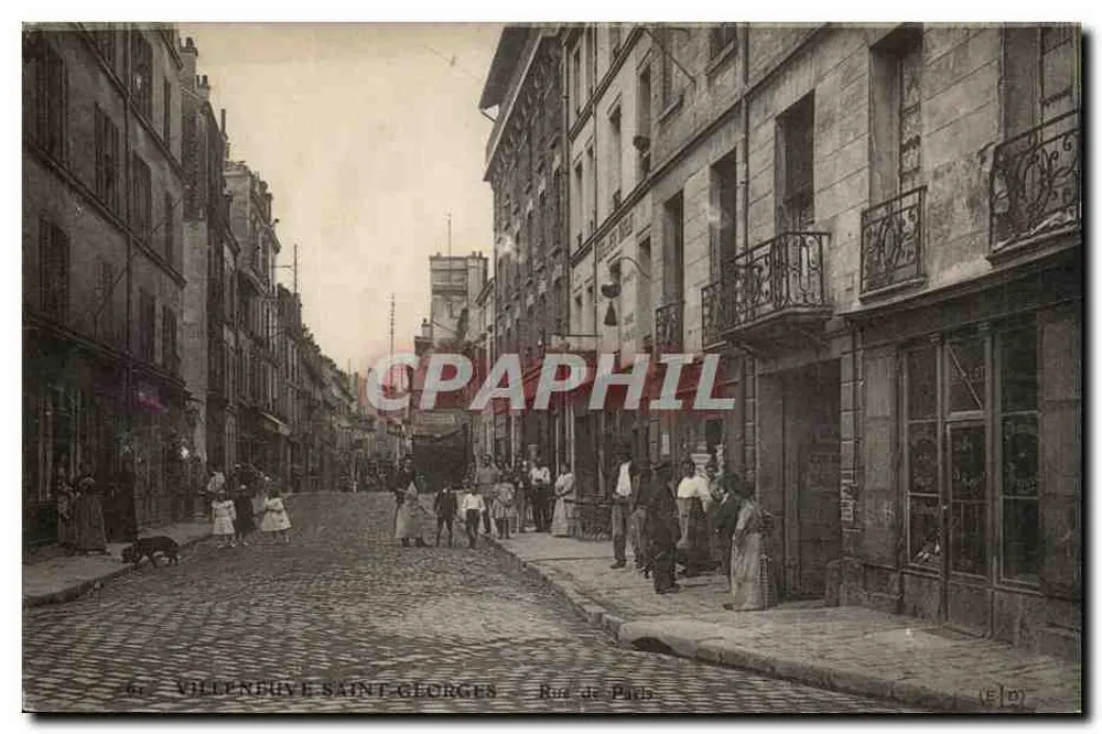 Villeneuve Saint-Georges — Rue de Paris — editor Chocolat Louit - Frente