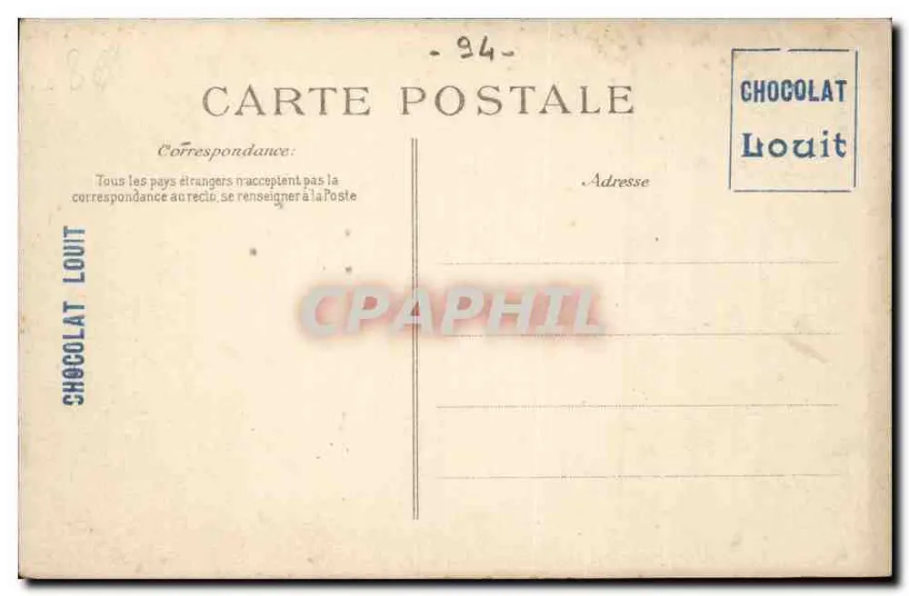 Villeneuve Saint-Georges — Rue de Paris — editor Chocolat Louit - Verso