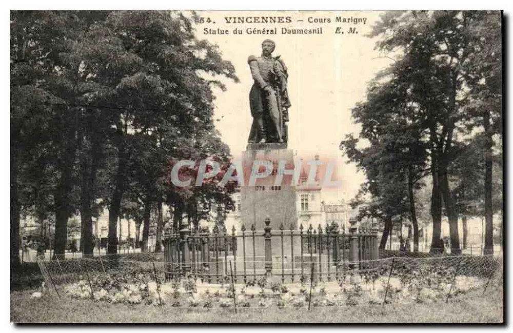 Vincennes - Cours Marigny - Beeld van Generaal Daumesnil — E. M. - Voorkant
