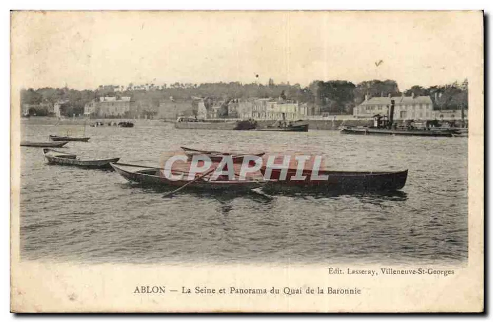 Ablon — Die Seine und Panorama des Quais de la Baronnie — Edit. Lasseray, Villeneuve-St-Georges - Vorderseite