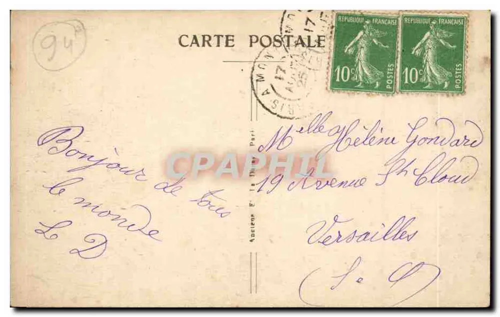 Villeneuve-Saint-Georges — Panorama über die Seine — C.G. n°26 - Rückseite