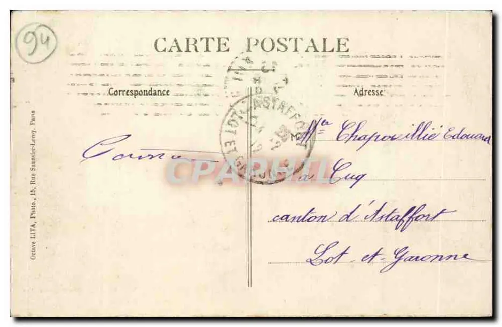Villeneuve-Saint-Georges — Eisenbahnbrücke über die Yerres — M. Barat, Verlag - Rückseite