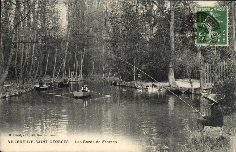 Villeneuve-Saint-Georges — Die Ufer des Yerres — M. Burat, Verlag, 40, Rue de Paris - Vorderseite