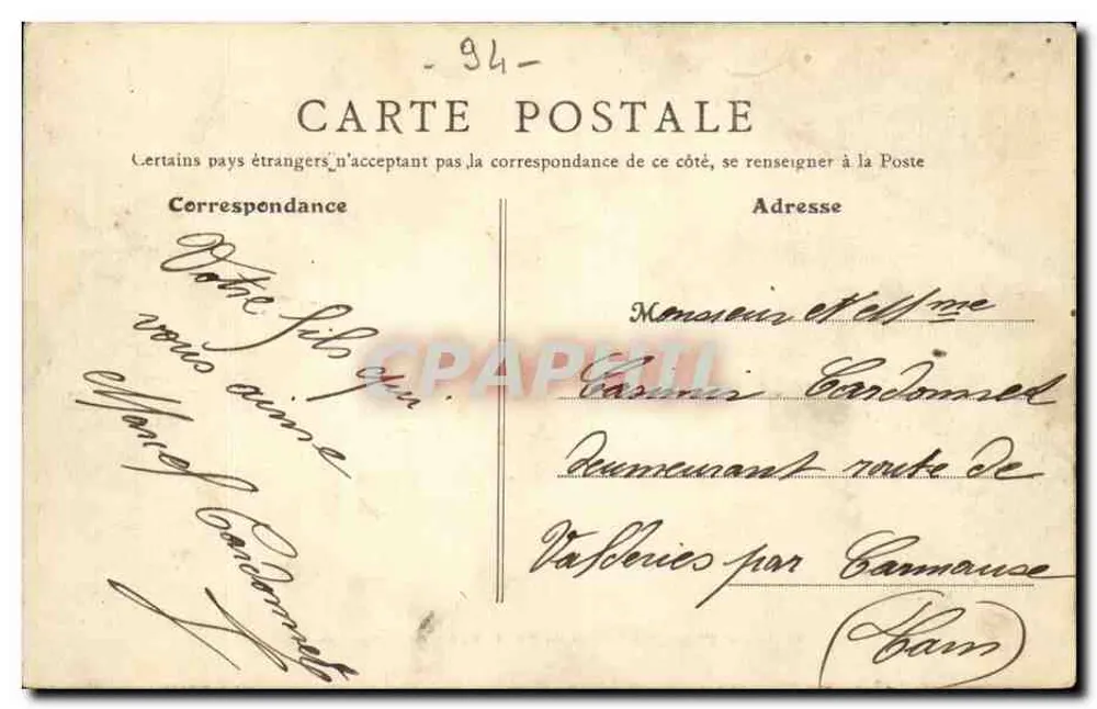 Le Perreux - Rue de la Station — B. F., Parijs — n°40 - Achterkant