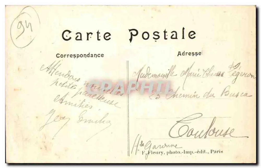 Die Schönen Orte der Marne — Von JOINVILLE nach NOGENT — Ansicht von Polangis — E.F. PARIS 74 - Rückseite