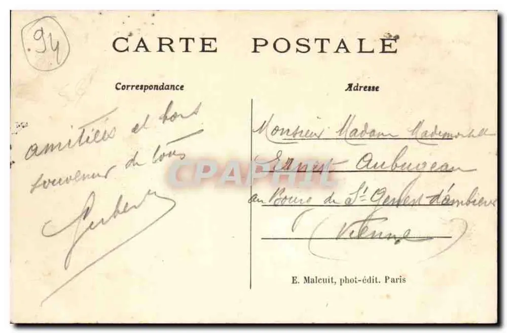 Joinville-le-Pont — Die Marne und die Ufer — E. M. - Rückseite