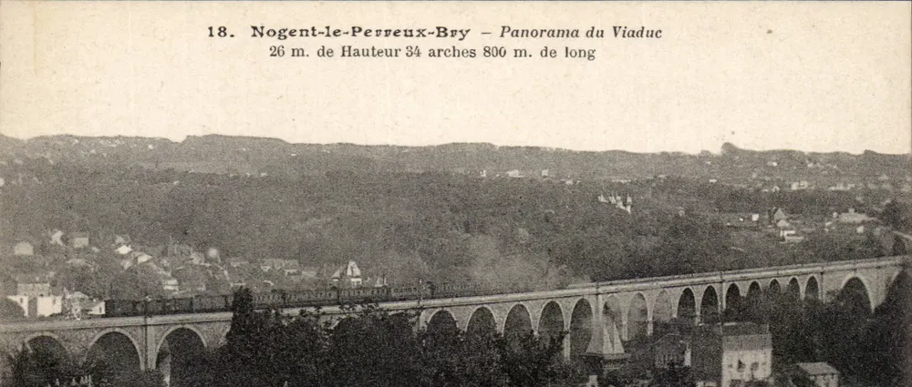 Nogent-le-Perreux-Bry — Panorama des Viaducts — 26 m. hoch, 34 Bögen, 806 m. lang - Vorderseite