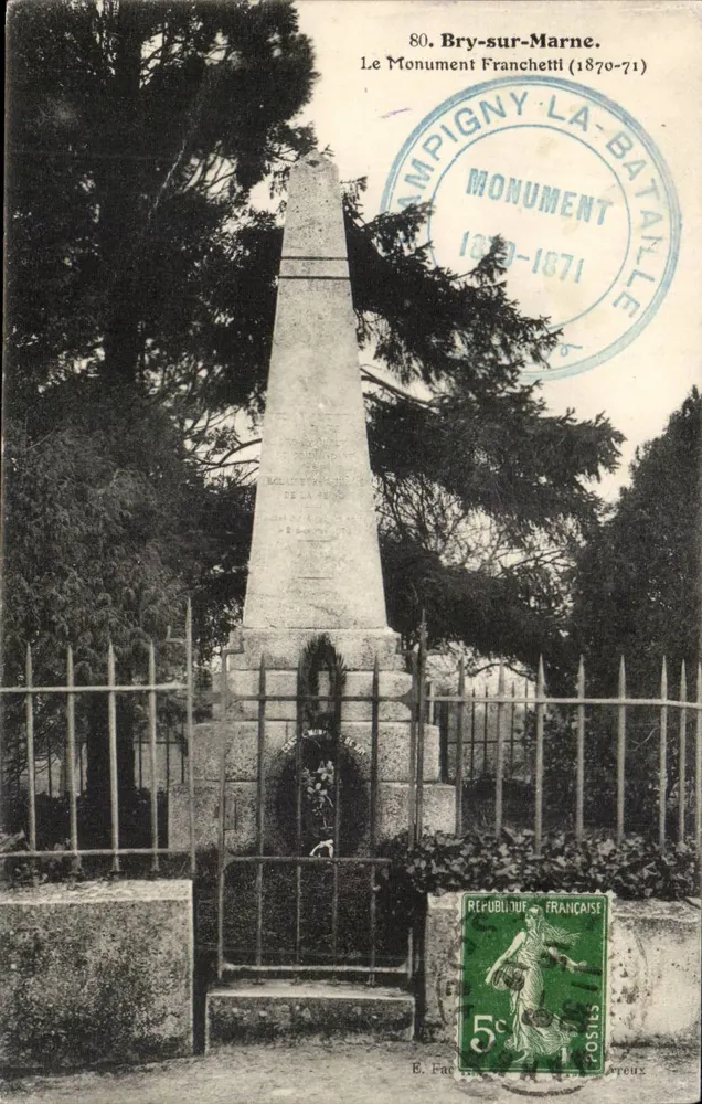 Bry-sur-Marne — Monument Franchetti (1870-71) — E. Faucheux - Vorderseite