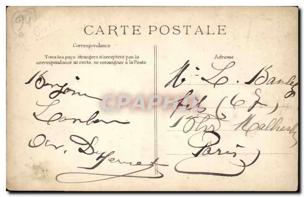 Villejuif — Die Straße nach Fontainebleau — Verlag G. D. - Rückseite