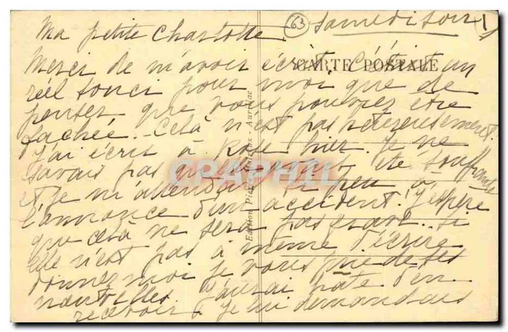 Auvergne — Der Pass Nerom und das Tal Falgoux — B.70 - Rückseite