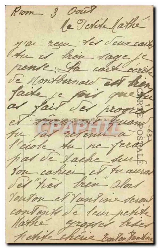Riom - Het Hoge Hof — uitgever J. Gourdon, n° 795 - Achterkant