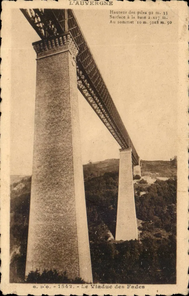 Der Viadukt der Fades — Auvergne — Verlag G. D'O. Nr. 1542 - Vorderseite