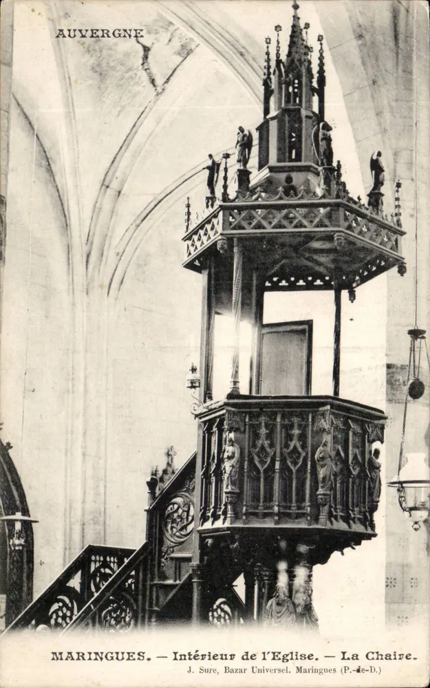 Maringues — Innenansicht der Kirche — Der Predigerstuhl - Vorderseite