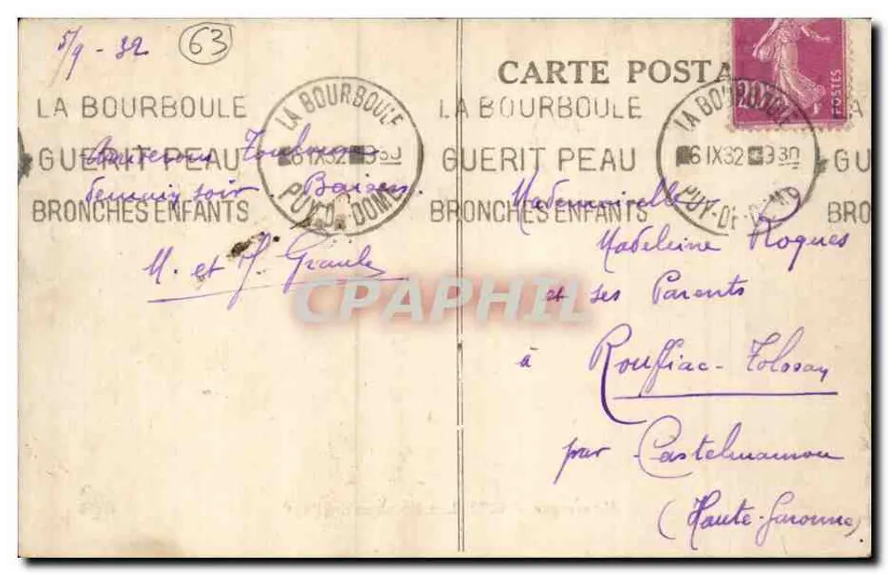 L'Auvergne — 6272. Os Notáveis do País — M.F. Editor - Verso