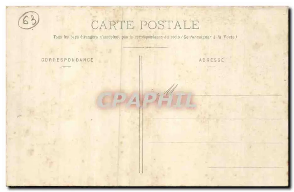 Royat em seu ninho — Auvergne — editor Delarney, n°37 - Verso